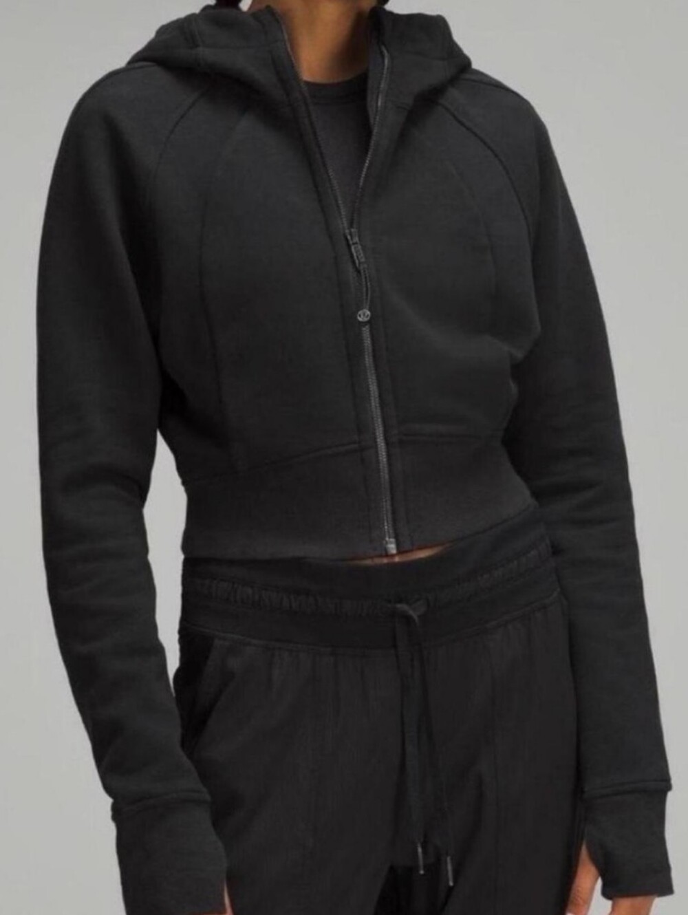 Lululemon Cropped Scuba Full Zip Black 6